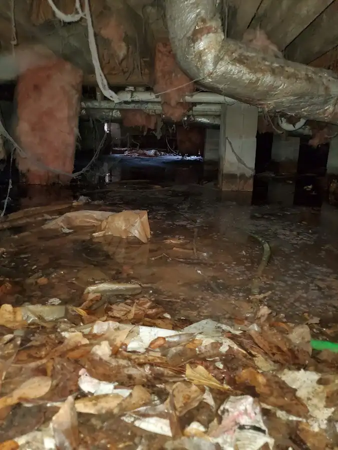 Crawl space flood assessment for Commercial Water Damage Restoration in Voorhees
